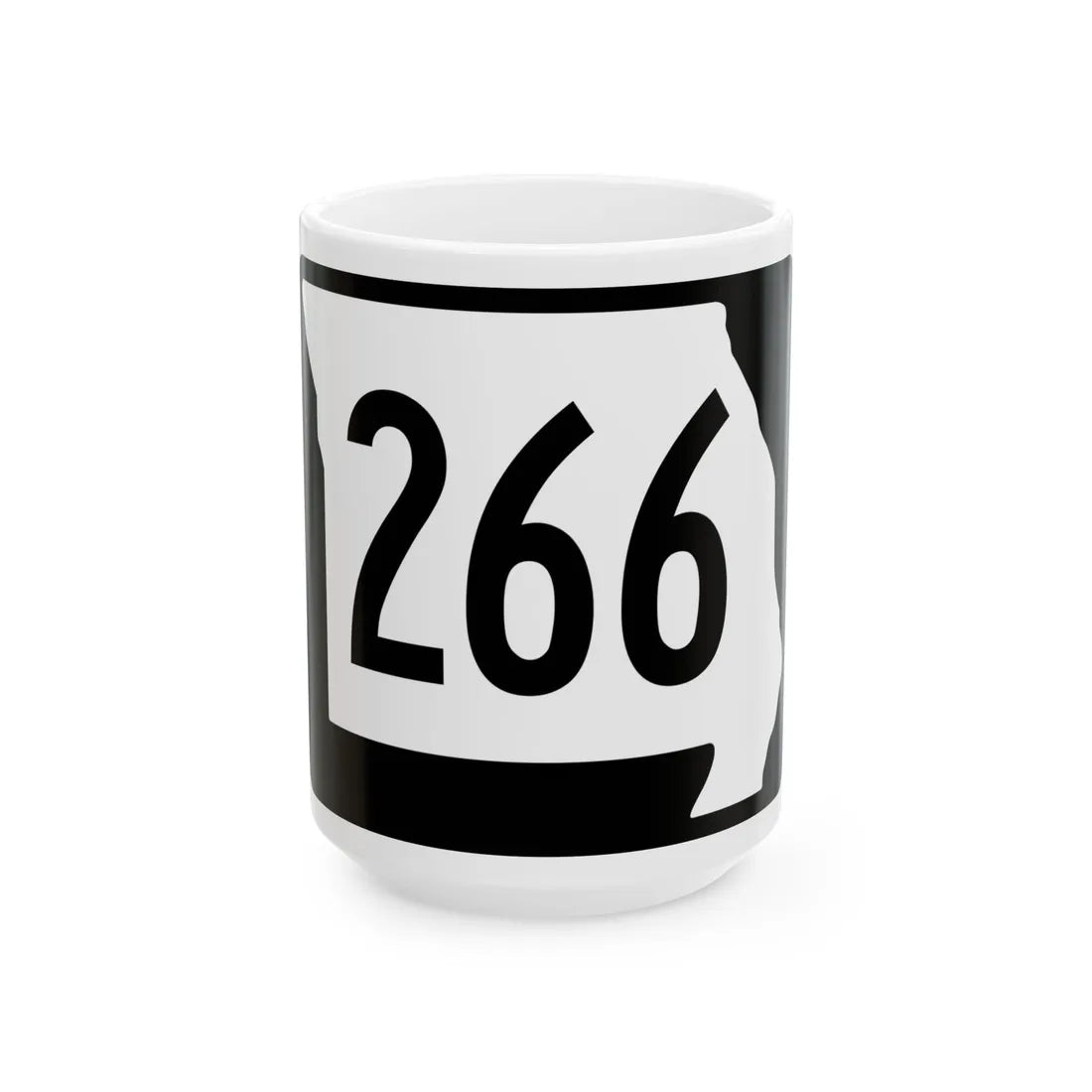 MO-266 (Missouri) (Road Sign) White Coffee Mug 15oz - Go Mug Yourself