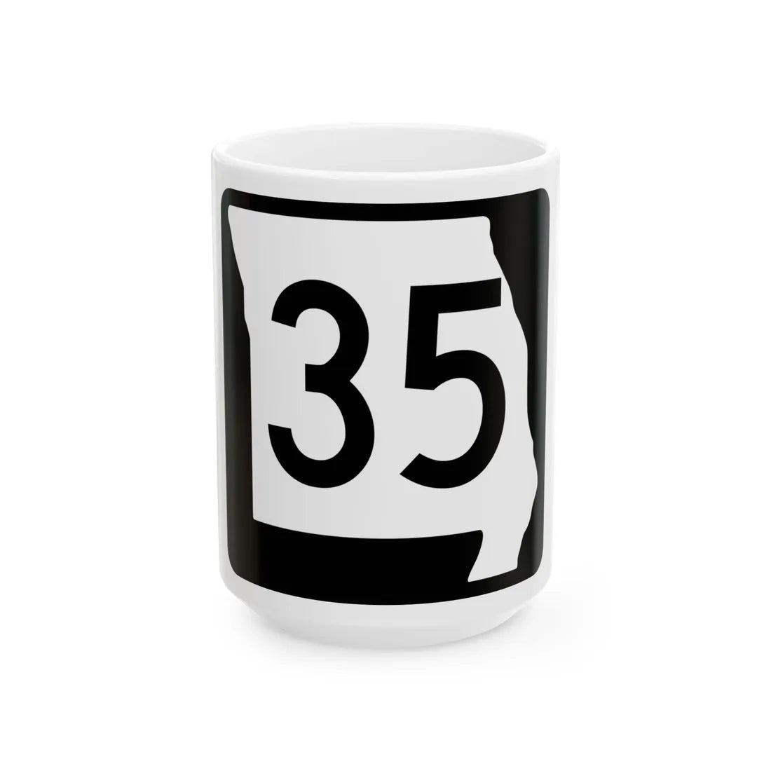 MO-35 (Missouri) (Road Sign) White Coffee Mug 15oz - Go Mug Yourself