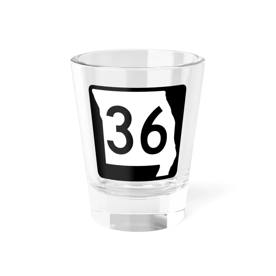 MO-36 (Missouri) (Road Sign) Shot Glass 1.5oz 1.5oz - Go Mug Yourself