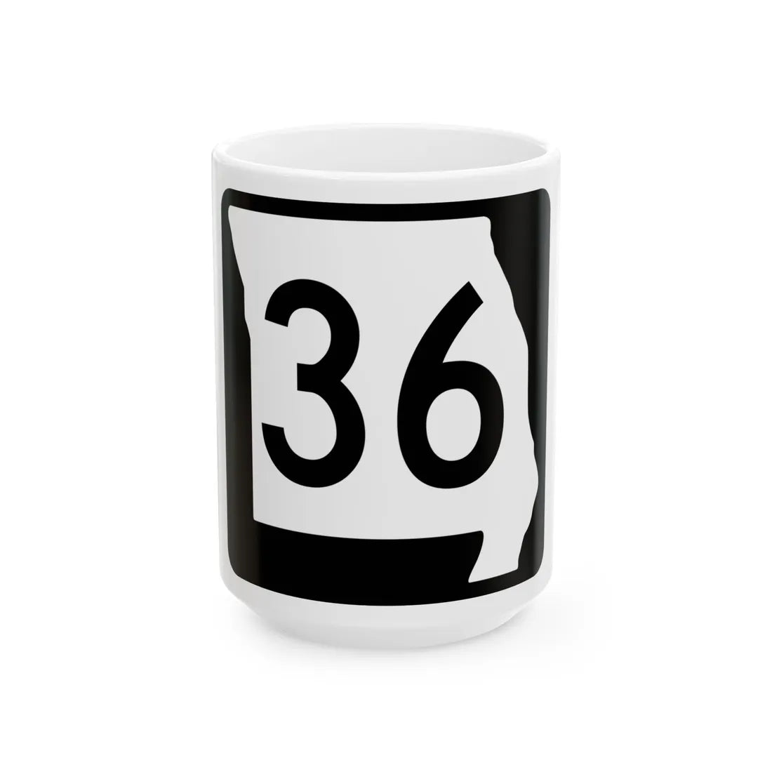 MO-36 (Missouri) (Road Sign) White Coffee Mug 15oz - Go Mug Yourself