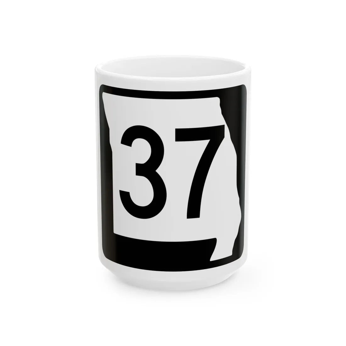 MO-37 (Missouri) (Road Sign) White Coffee Mug 15oz - Go Mug Yourself