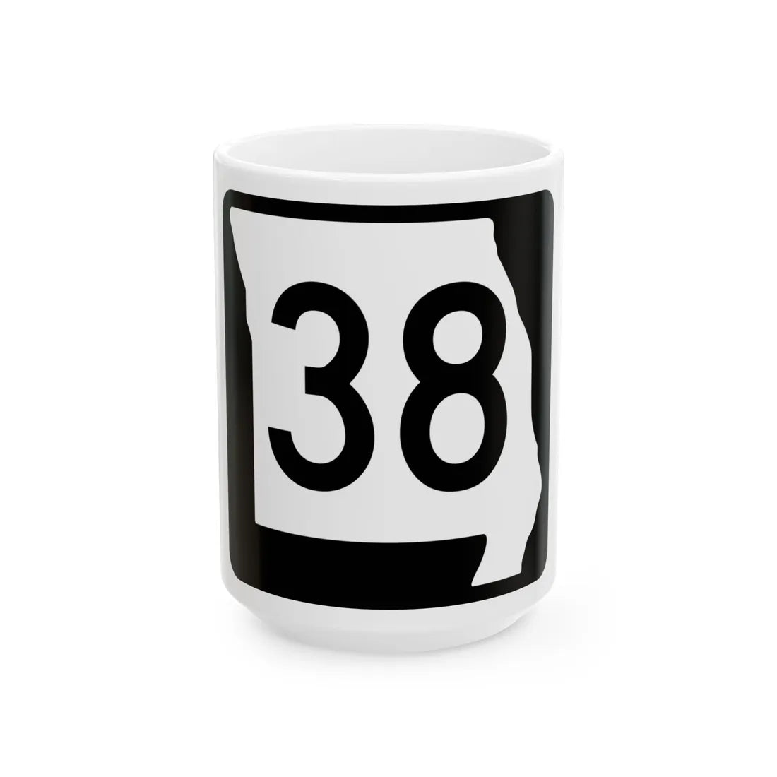 MO-38 (Missouri) (Road Sign) White Coffee Mug 15oz - Go Mug Yourself