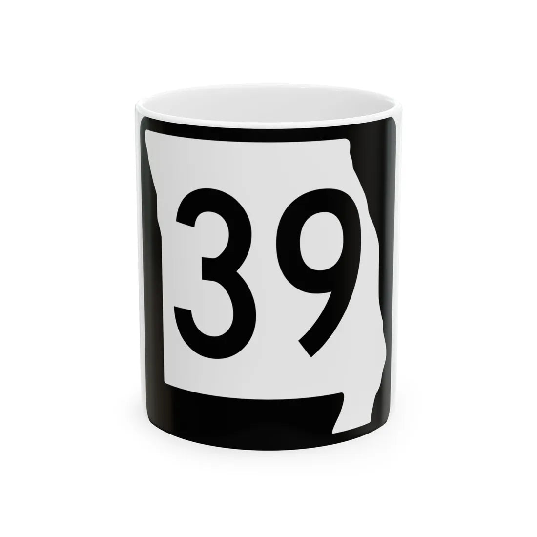 MO-39 (Missouri) (Road Sign) White Coffee Mug 11oz - Go Mug Yourself