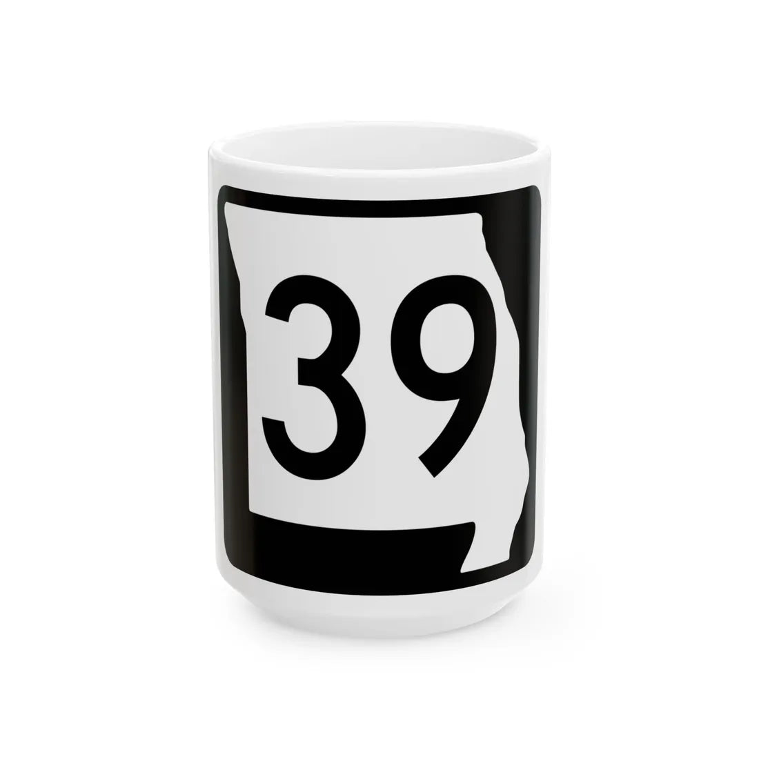 MO-39 (Missouri) (Road Sign) White Coffee Mug 15oz - Go Mug Yourself