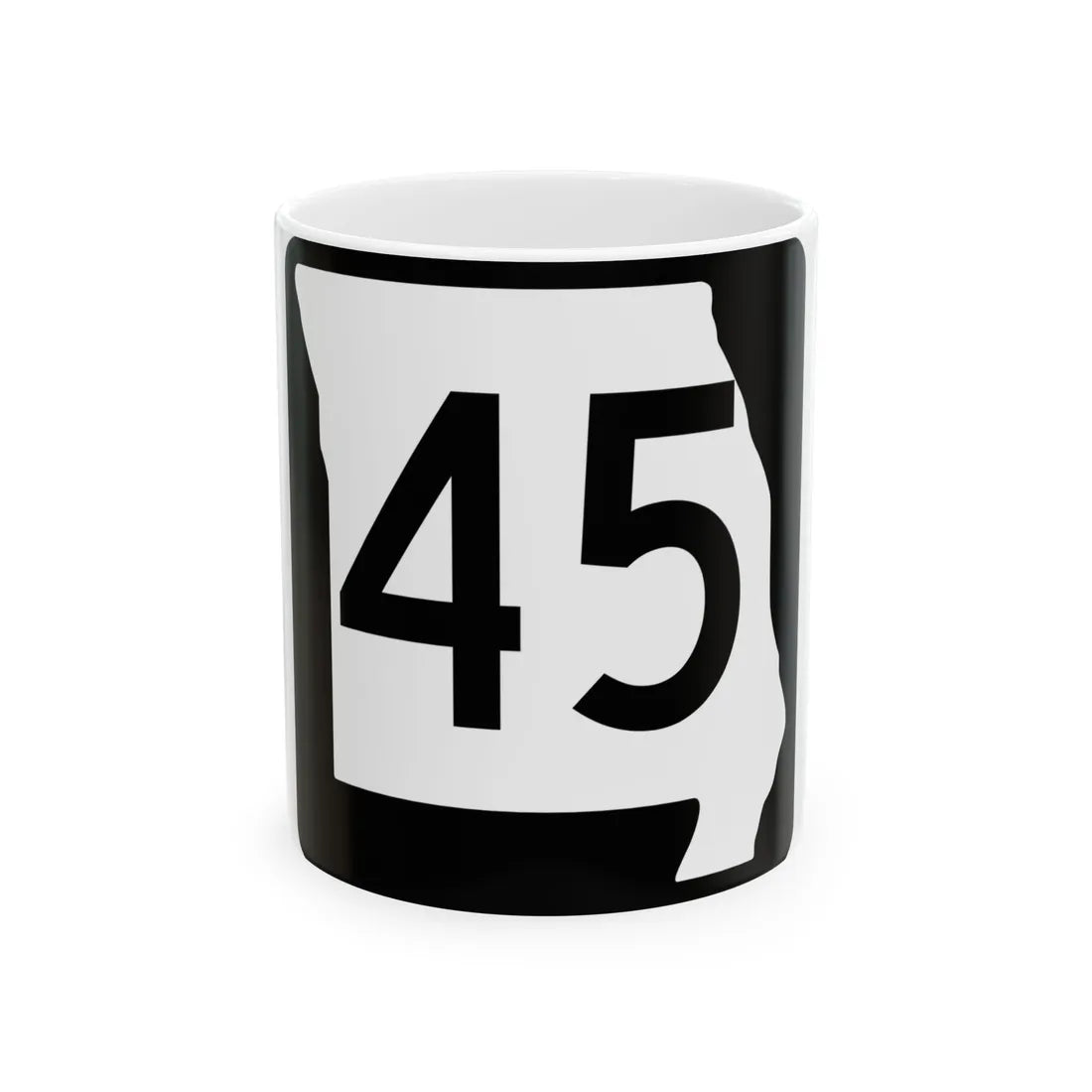 MO-45 (Missouri) (Road Sign) White Coffee Mug 11oz - Go Mug Yourself