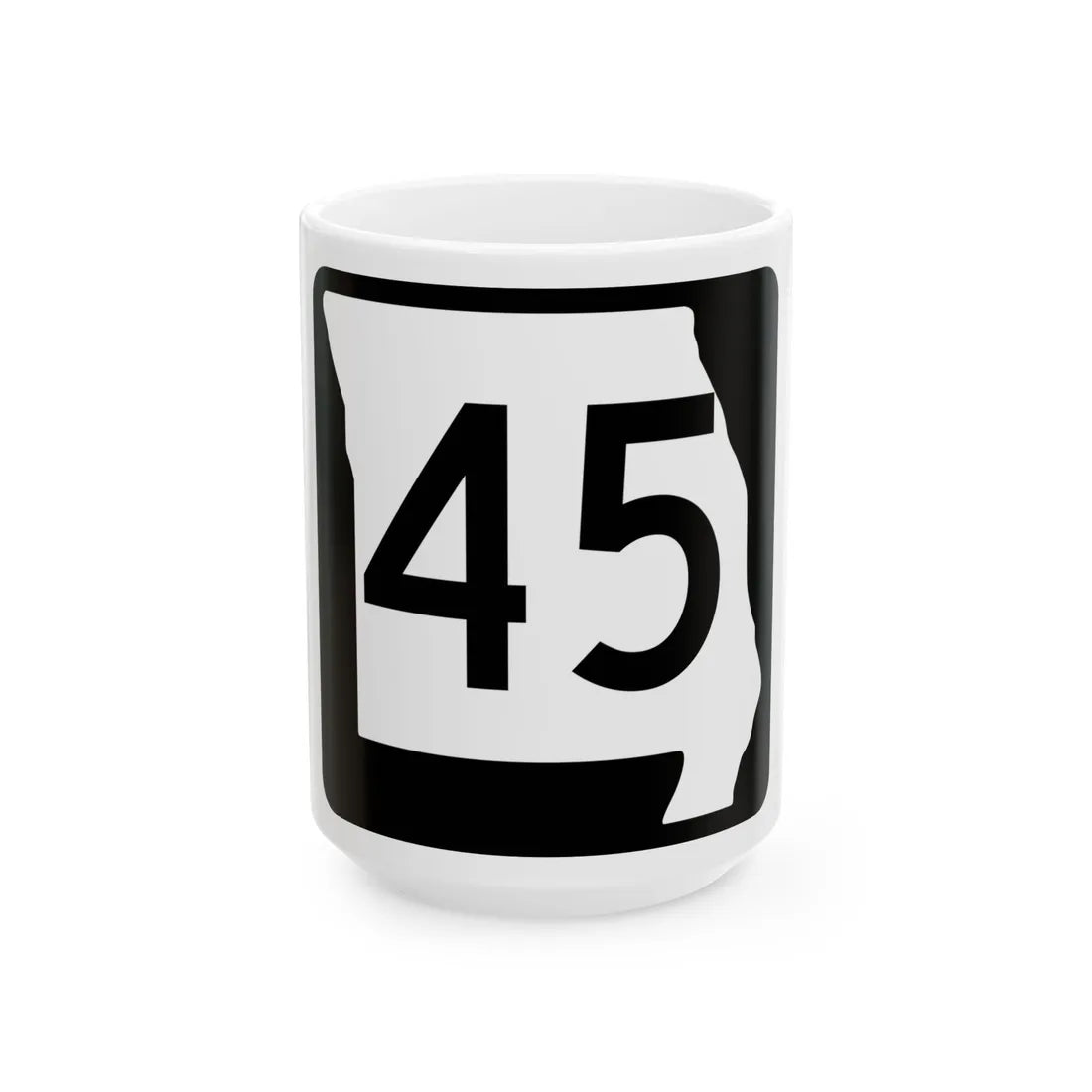 MO-45 (Missouri) (Road Sign) White Coffee Mug 15oz - Go Mug Yourself