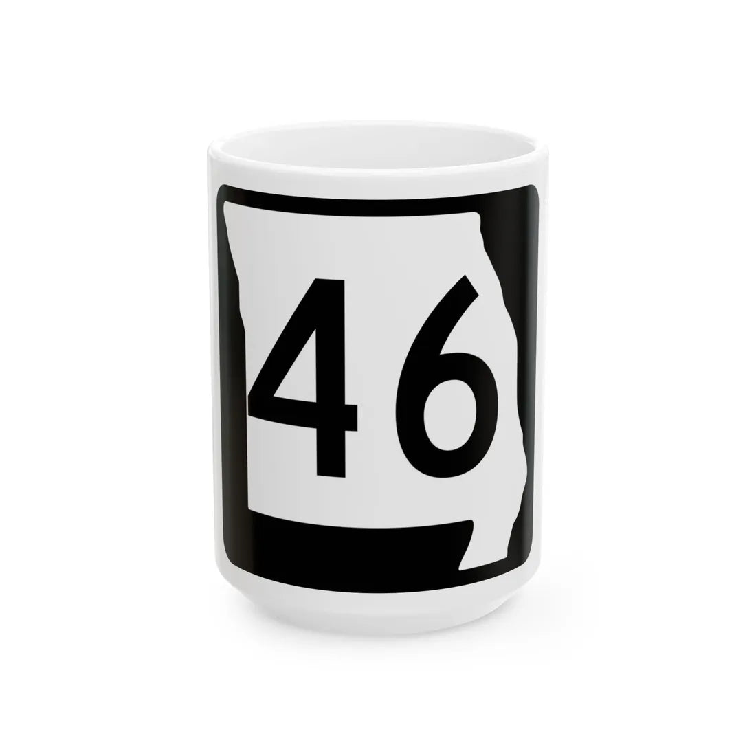 MO-46 (Missouri) (Road Sign) White Coffee Mug 15oz - Go Mug Yourself