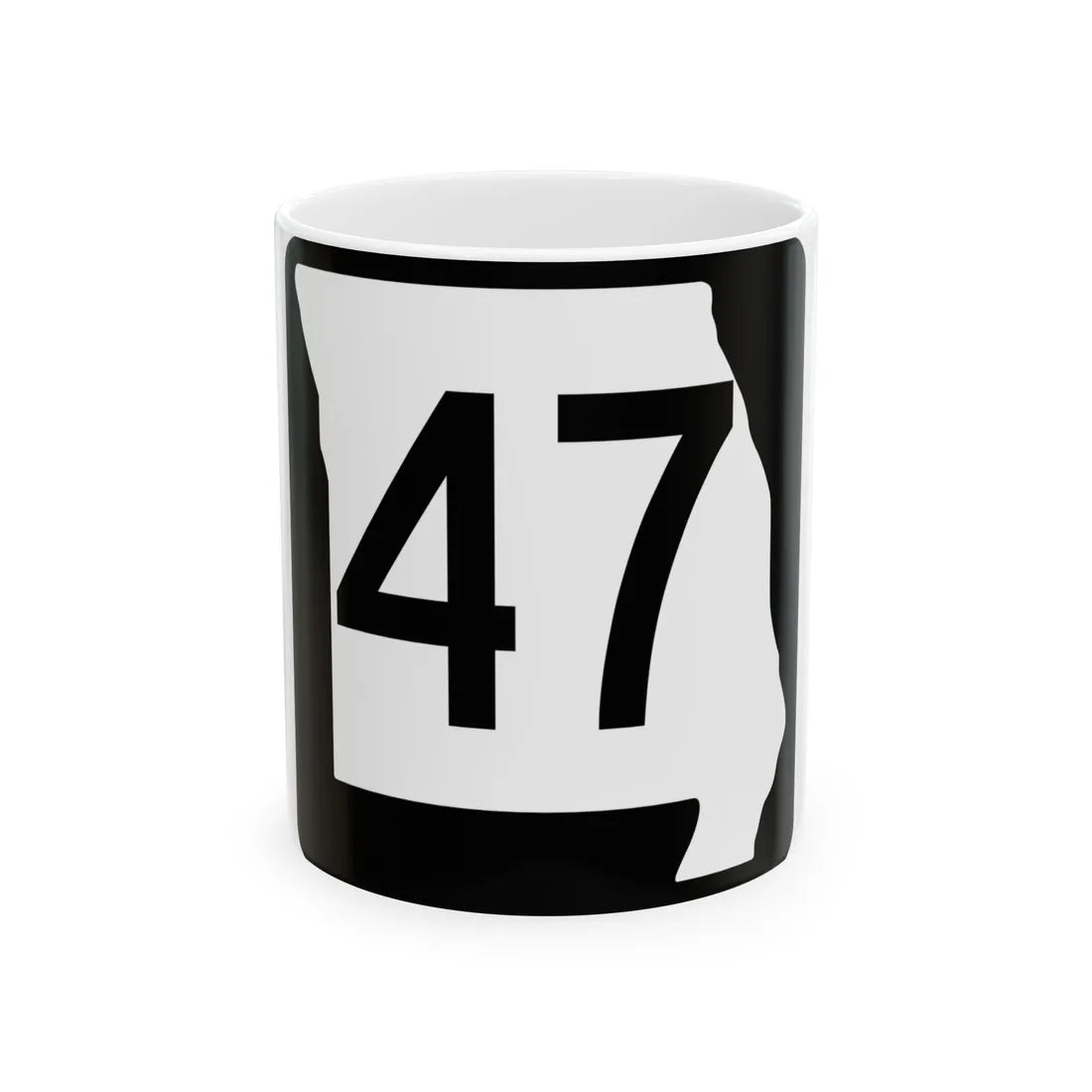 MO-47 (Missouri) (Road Sign) White Coffee Mug 11oz - Go Mug Yourself