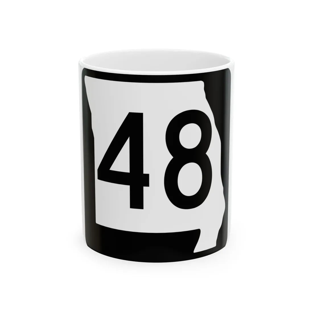 MO-48 (Missouri) (Road Sign) White Coffee Mug 11oz - Go Mug Yourself