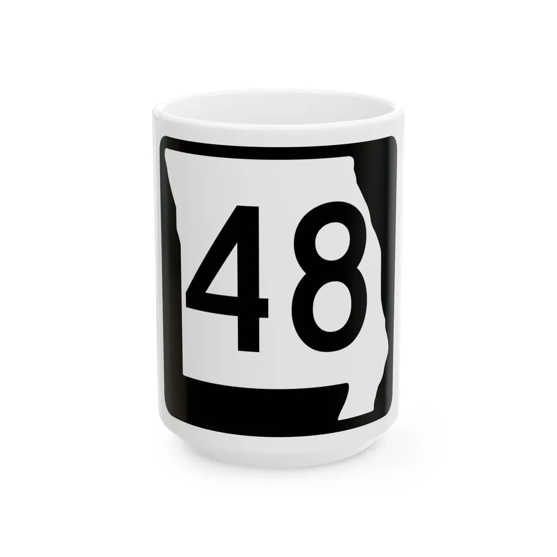 MO-48 (Missouri) (Road Sign) White Coffee Mug 15oz - Go Mug Yourself