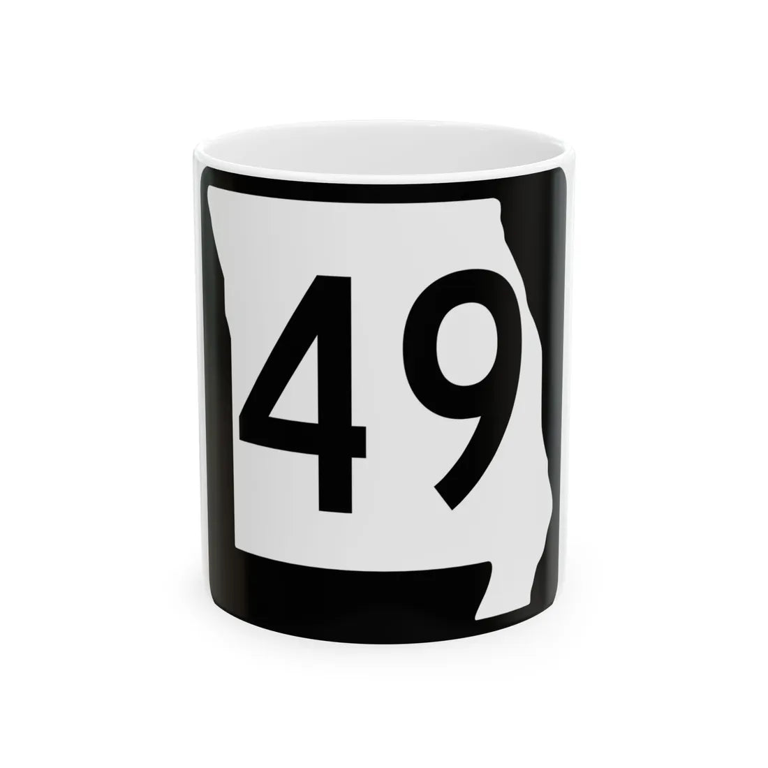 MO-49 (Missouri) (Road Sign) White Coffee Mug 11oz - Go Mug Yourself