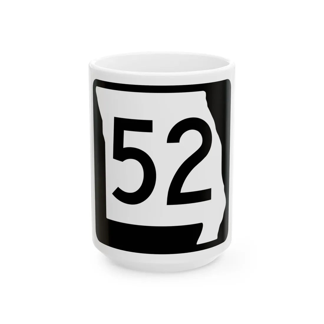 MO-52 (Missouri) (Road Sign) White Coffee Mug 15oz - Go Mug Yourself