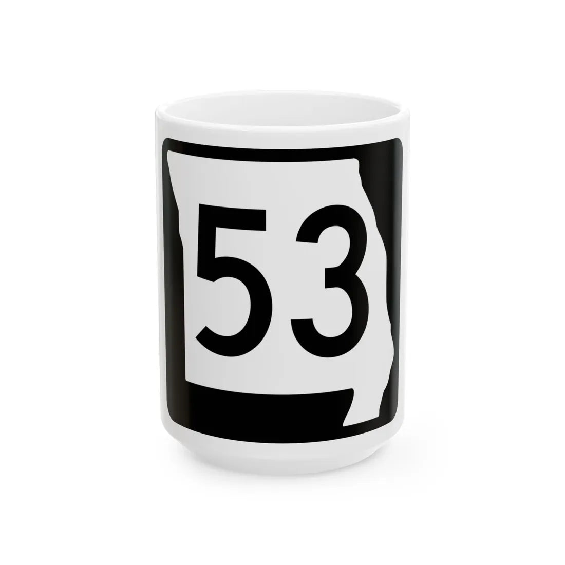 MO-53 (Missouri) (Road Sign) White Coffee Mug 15oz - Go Mug Yourself