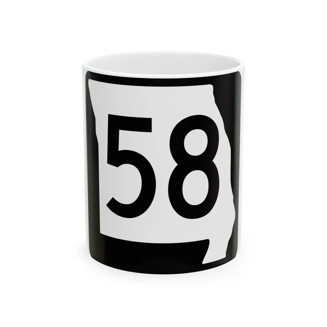 MO-58 (Missouri) (Road Sign) White Coffee Mug 11oz - Go Mug Yourself
