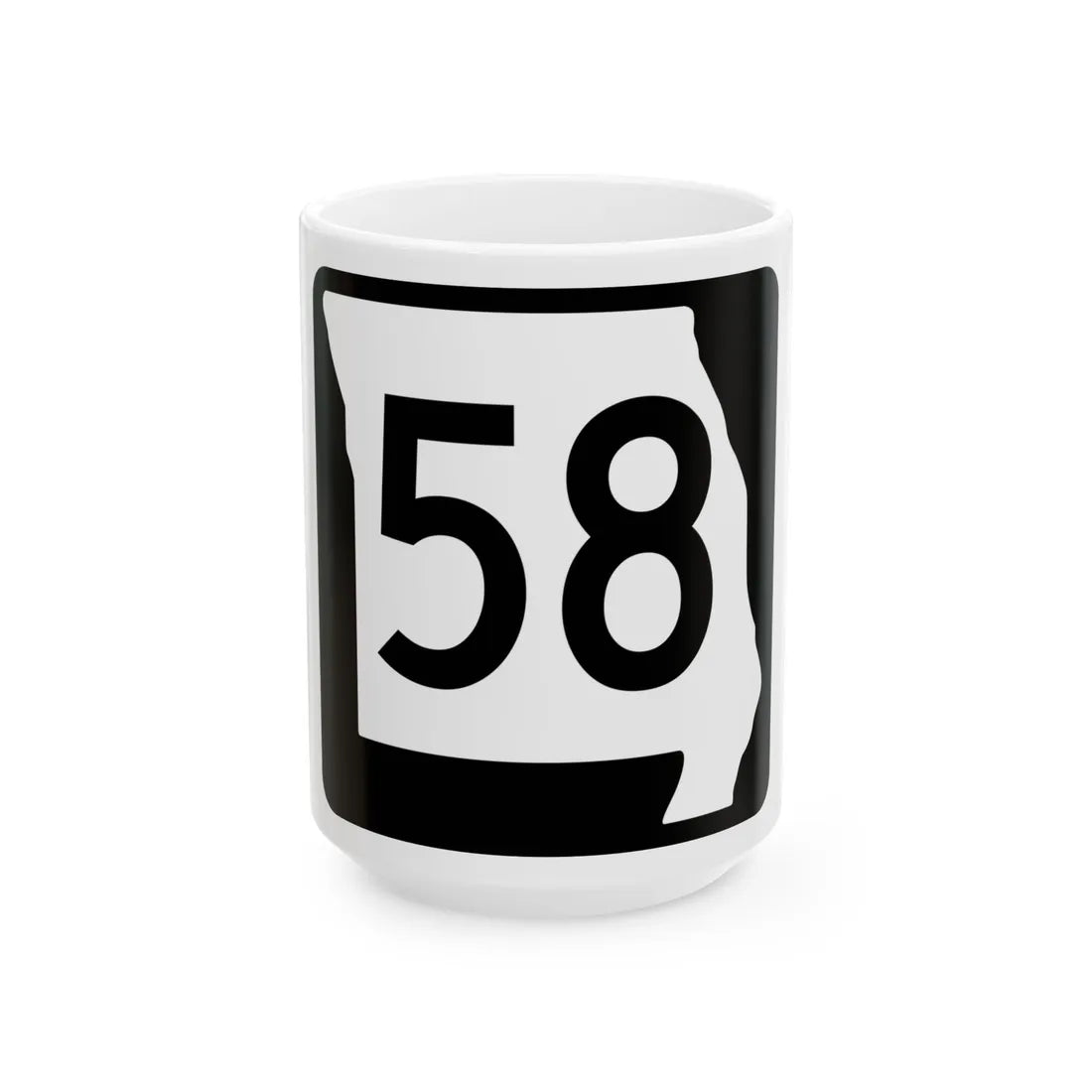 MO-58 (Missouri) (Road Sign) White Coffee Mug 15oz - Go Mug Yourself