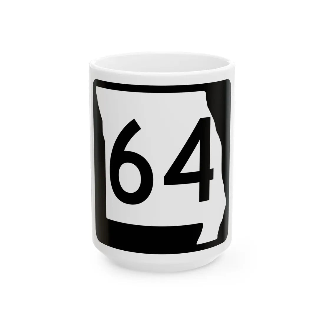 MO-64 (Missouri) (Road Sign) White Coffee Mug 15oz - Go Mug Yourself