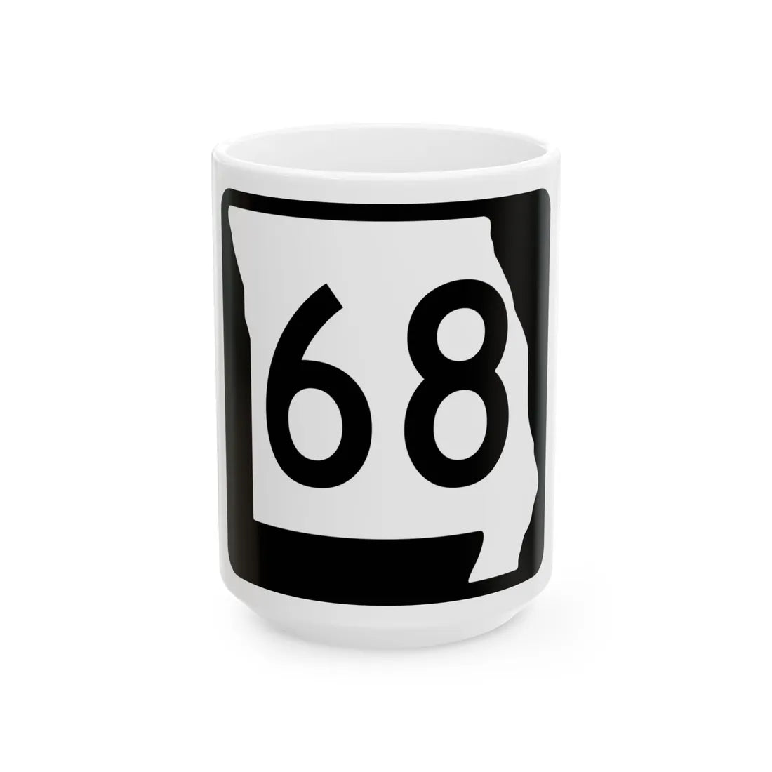 MO-68 (Missouri) (Road Sign) White Coffee Mug 15oz - Go Mug Yourself
