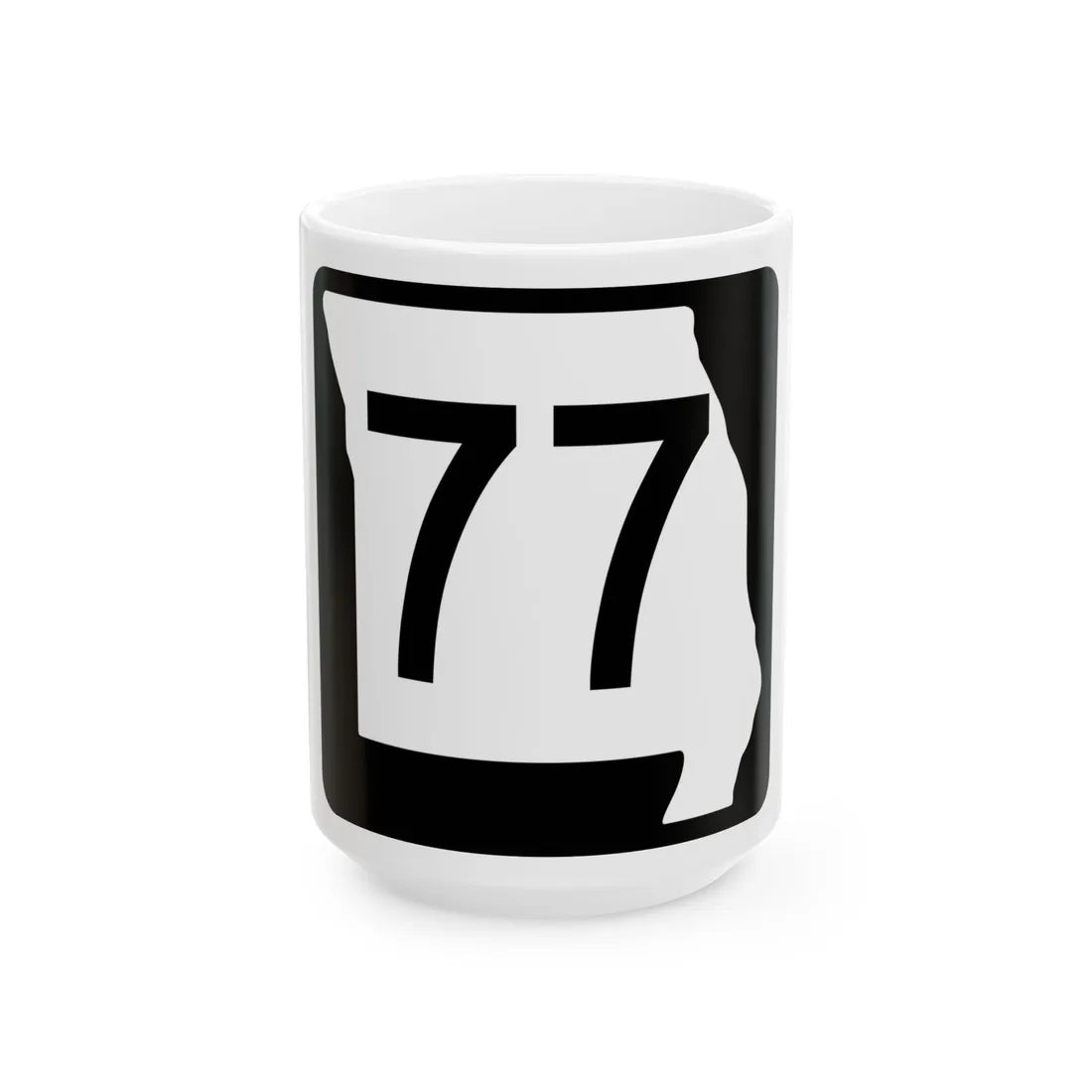 MO-77 (Missouri) (Road Sign) White Coffee Mug 15oz - Go Mug Yourself