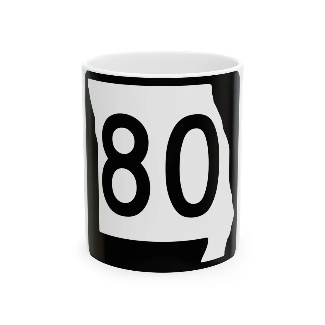MO-80 (Missouri) (Road Sign) White Coffee Mug 11oz - Go Mug Yourself