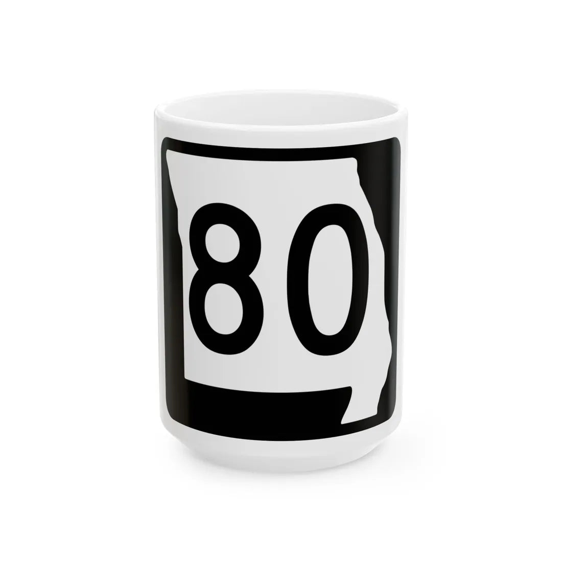 MO-80 (Missouri) (Road Sign) White Coffee Mug 15oz - Go Mug Yourself
