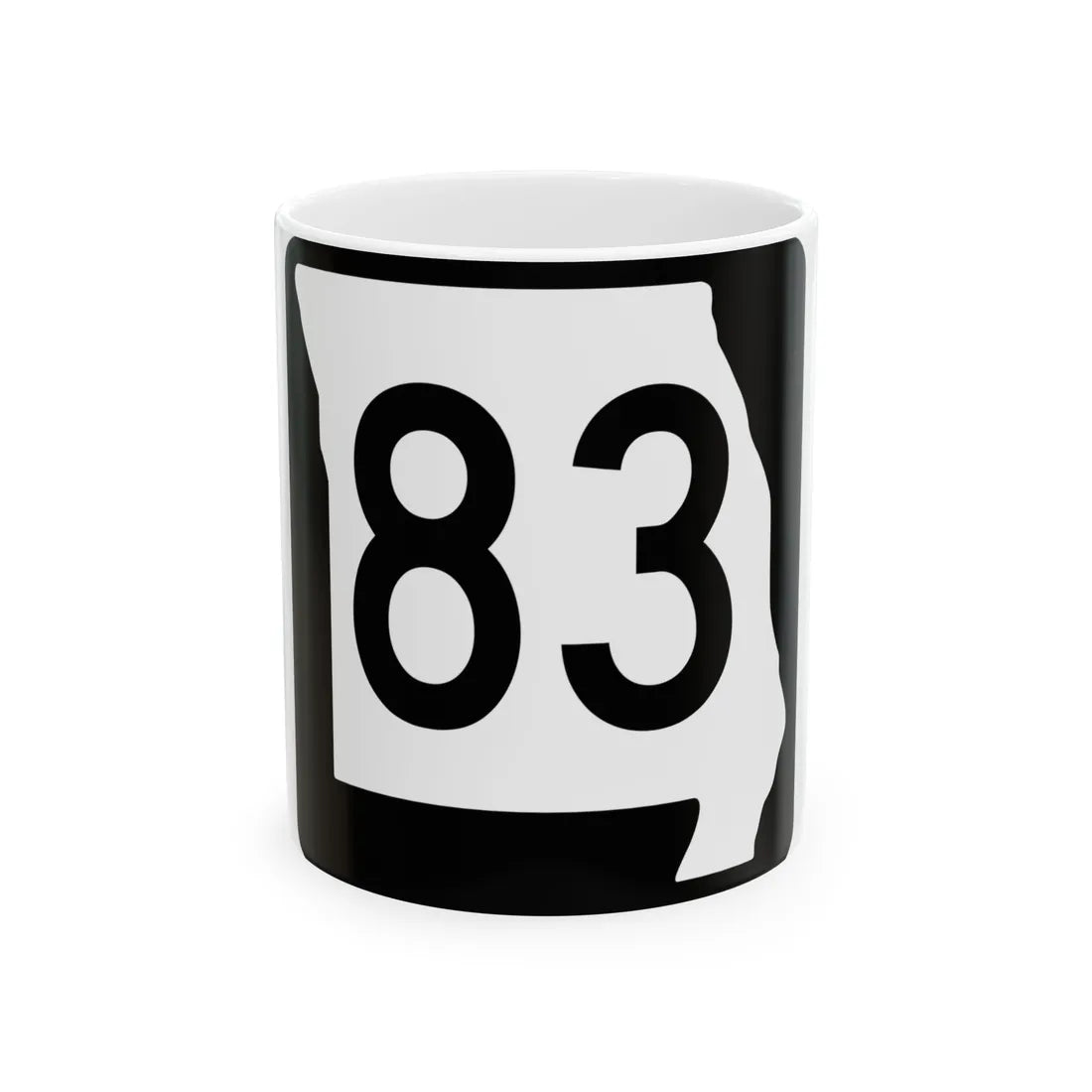 MO-83 (Missouri) (Road Sign) White Coffee Mug 11oz - Go Mug Yourself