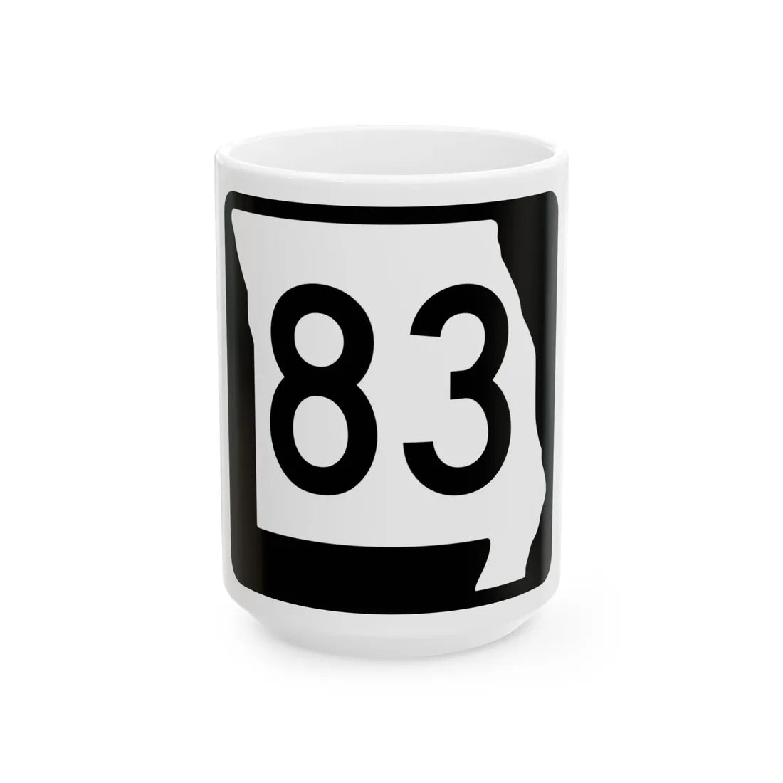 MO-83 (Missouri) (Road Sign) White Coffee Mug 15oz - Go Mug Yourself