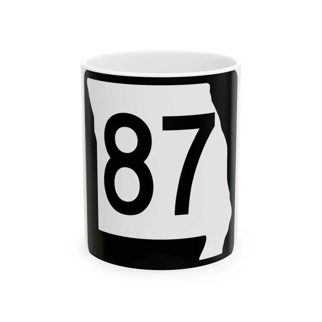MO-87 (Missouri) (Road Sign) White Coffee Mug 11oz - Go Mug Yourself
