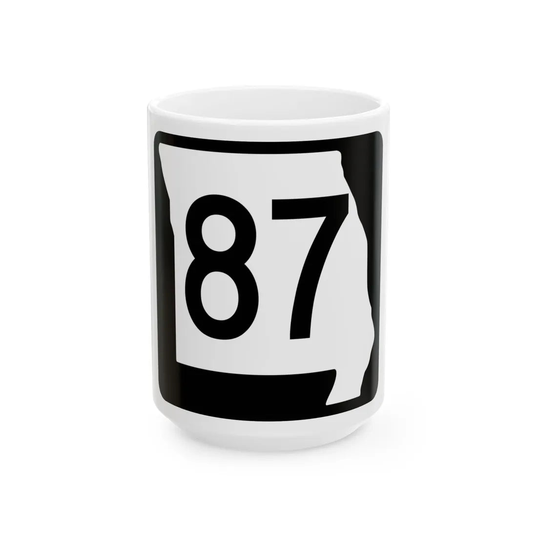 MO-87 (Missouri) (Road Sign) White Coffee Mug 15oz - Go Mug Yourself