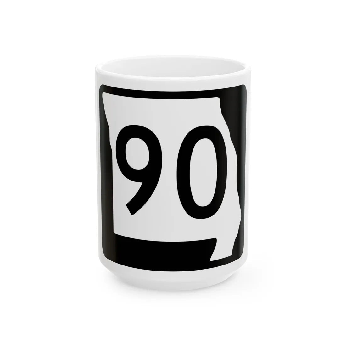 MO-90 (Missouri) (Road Sign) White Coffee Mug 15oz - Go Mug Yourself