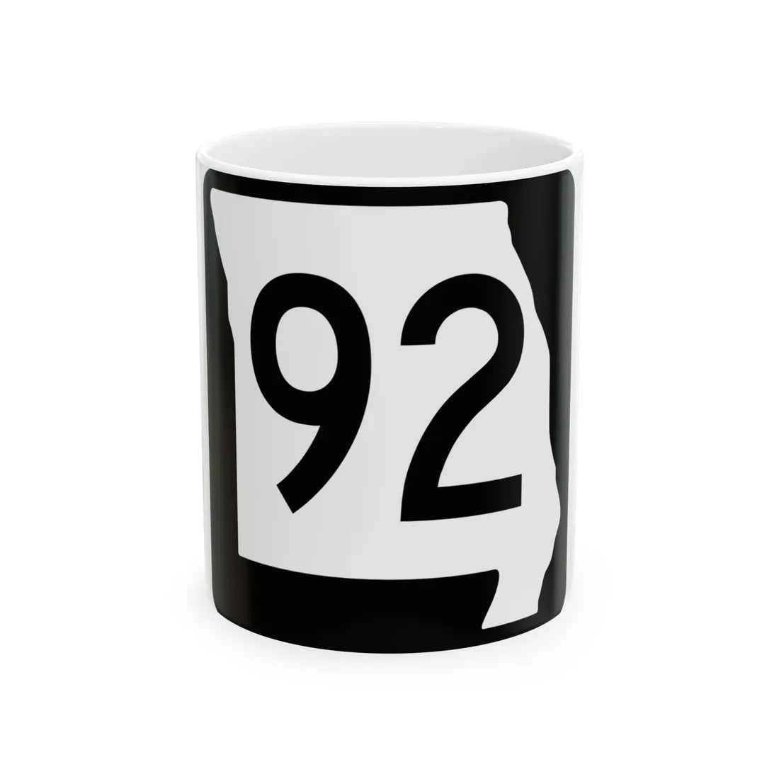 MO-92 (Missouri) (Road Sign) White Coffee Mug 11oz - Go Mug Yourself