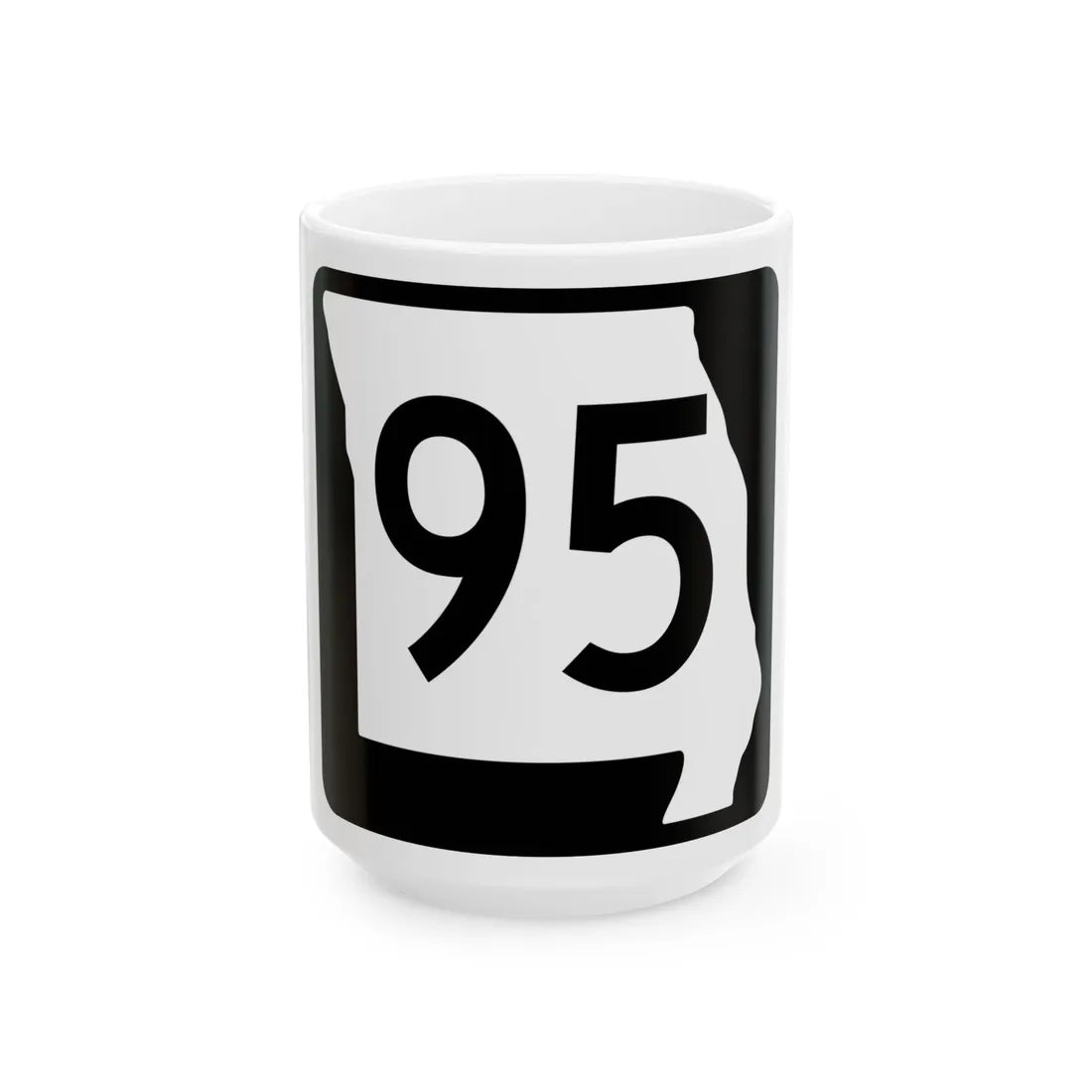 MO-95 (Missouri) (Road Sign) White Coffee Mug 15oz - Go Mug Yourself