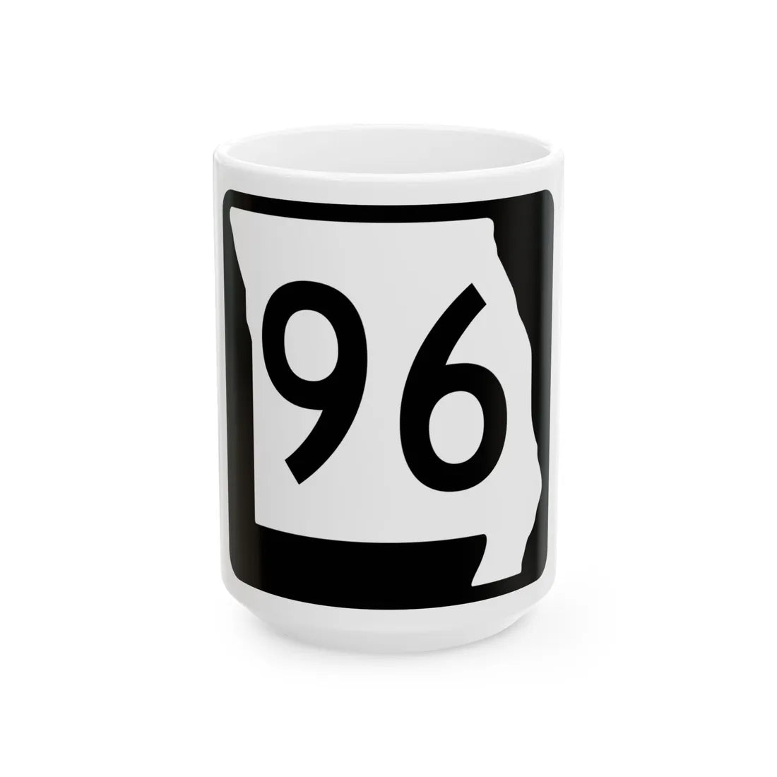 MO-96 (Missouri) (Road Sign) White Coffee Mug 15oz - Go Mug Yourself