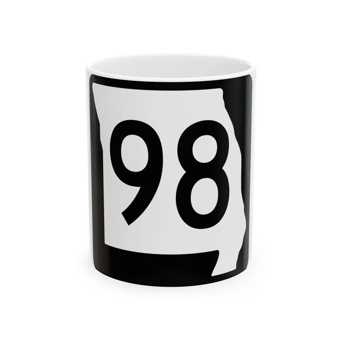 MO-98 (Missouri) (Road Sign) White Coffee Mug 11oz - Go Mug Yourself