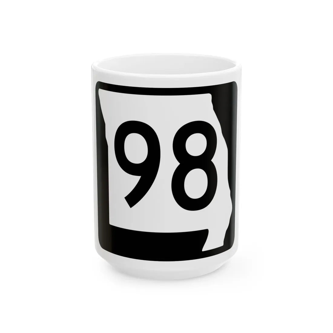 MO-98 (Missouri) (Road Sign) White Coffee Mug 15oz - Go Mug Yourself