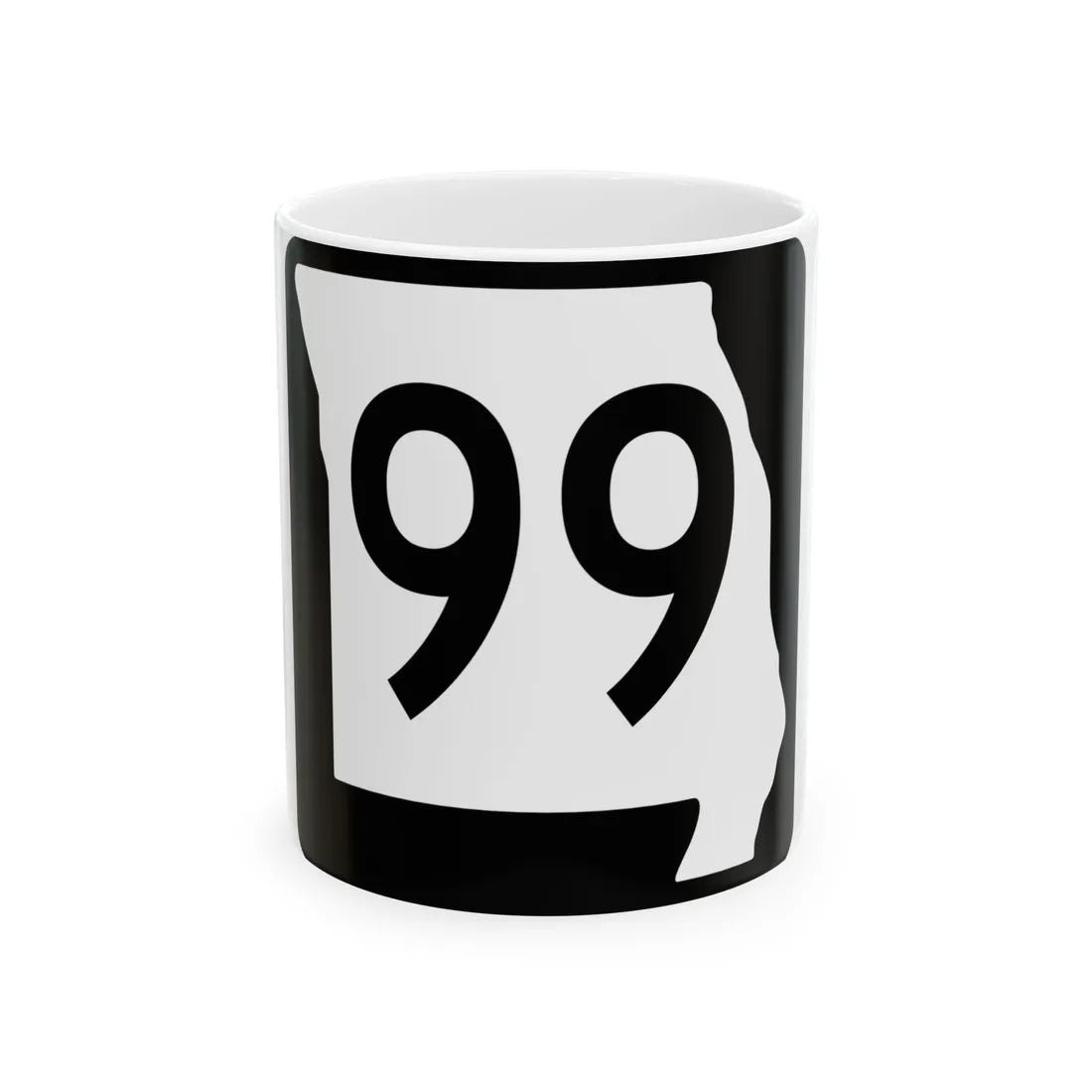 MO-99 (Missouri) (Road Sign) White Coffee Mug 11oz - Go Mug Yourself