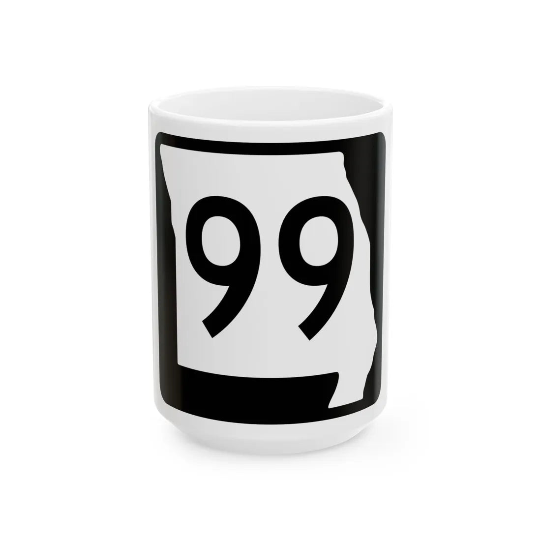 MO-99 (Missouri) (Road Sign) White Coffee Mug 15oz - Go Mug Yourself