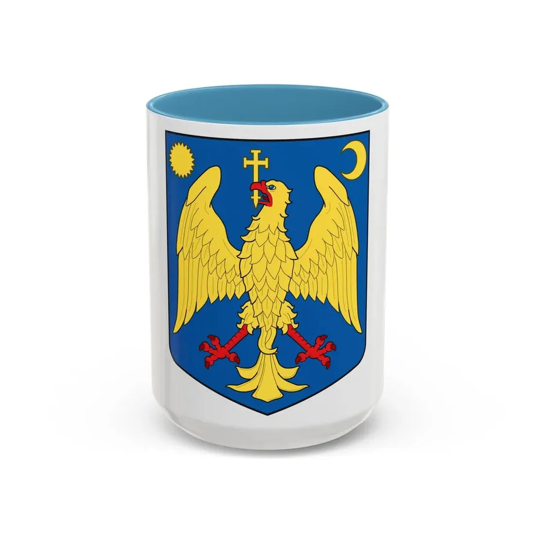 Modern coat of arms of Wallachia - Accent Coffee Mug 15oz Light Blue - Go Mug Yourself