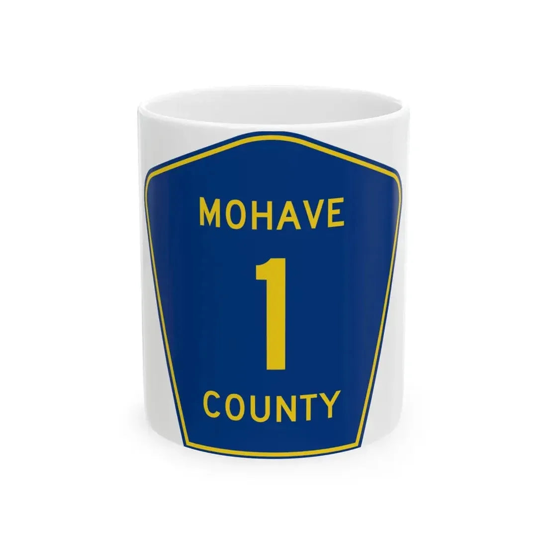 Mohave County 1 (Arizona) (Road Sign) White Coffee Mug 11oz - Go Mug Yourself