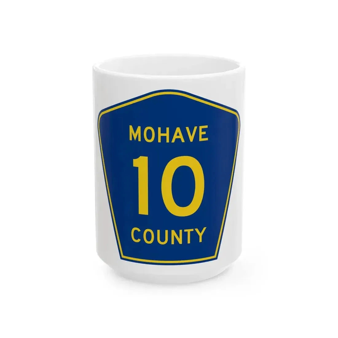 Mohave County 10 (Arizona) (Road Sign) White Coffee Mug 15oz - Go Mug Yourself