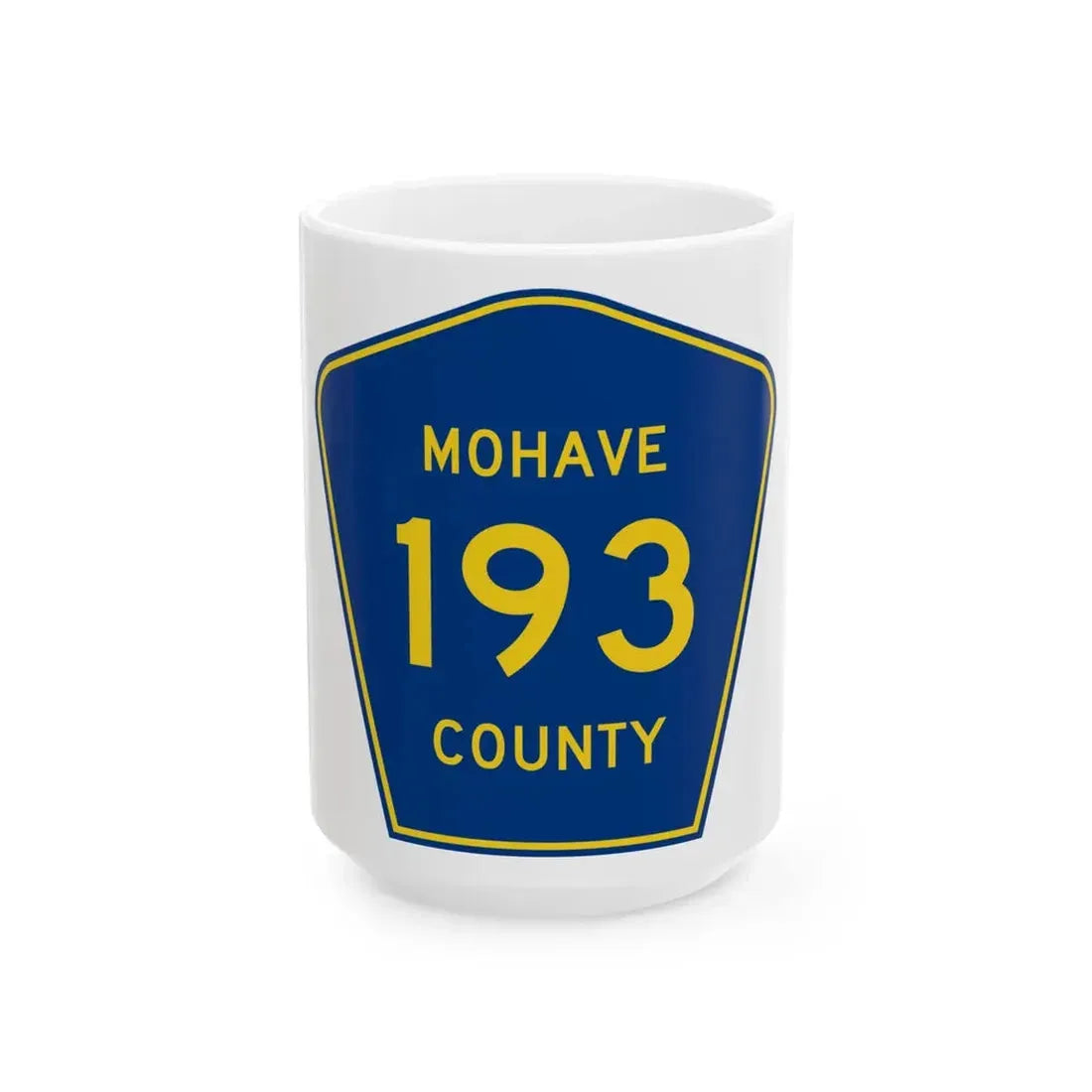 Mohave County 193 (Arizona) (Road Sign) White Coffee Mug 15oz - Go Mug Yourself