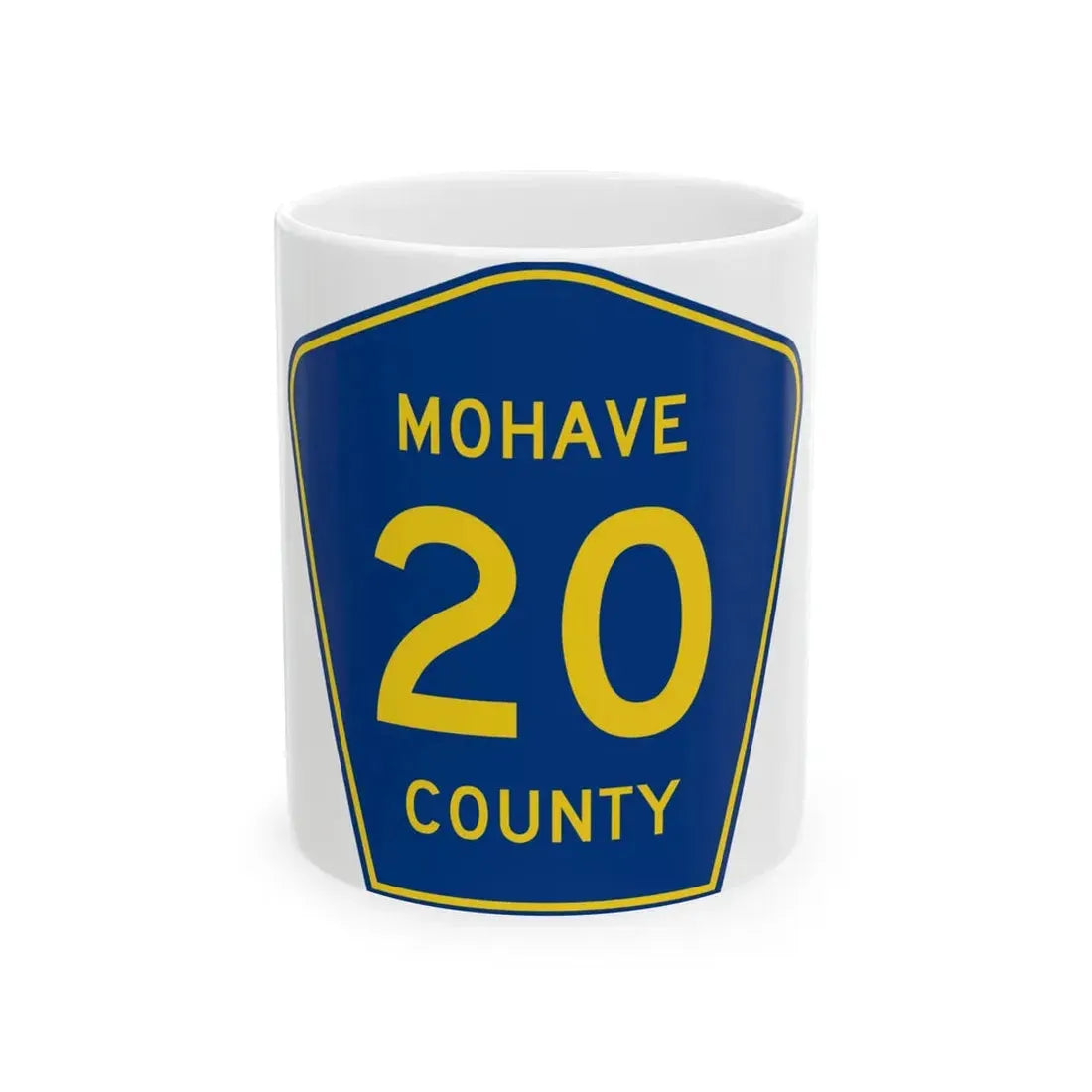Mohave County 20 (Arizona) (Road Sign) White Coffee Mug 11oz - Go Mug Yourself