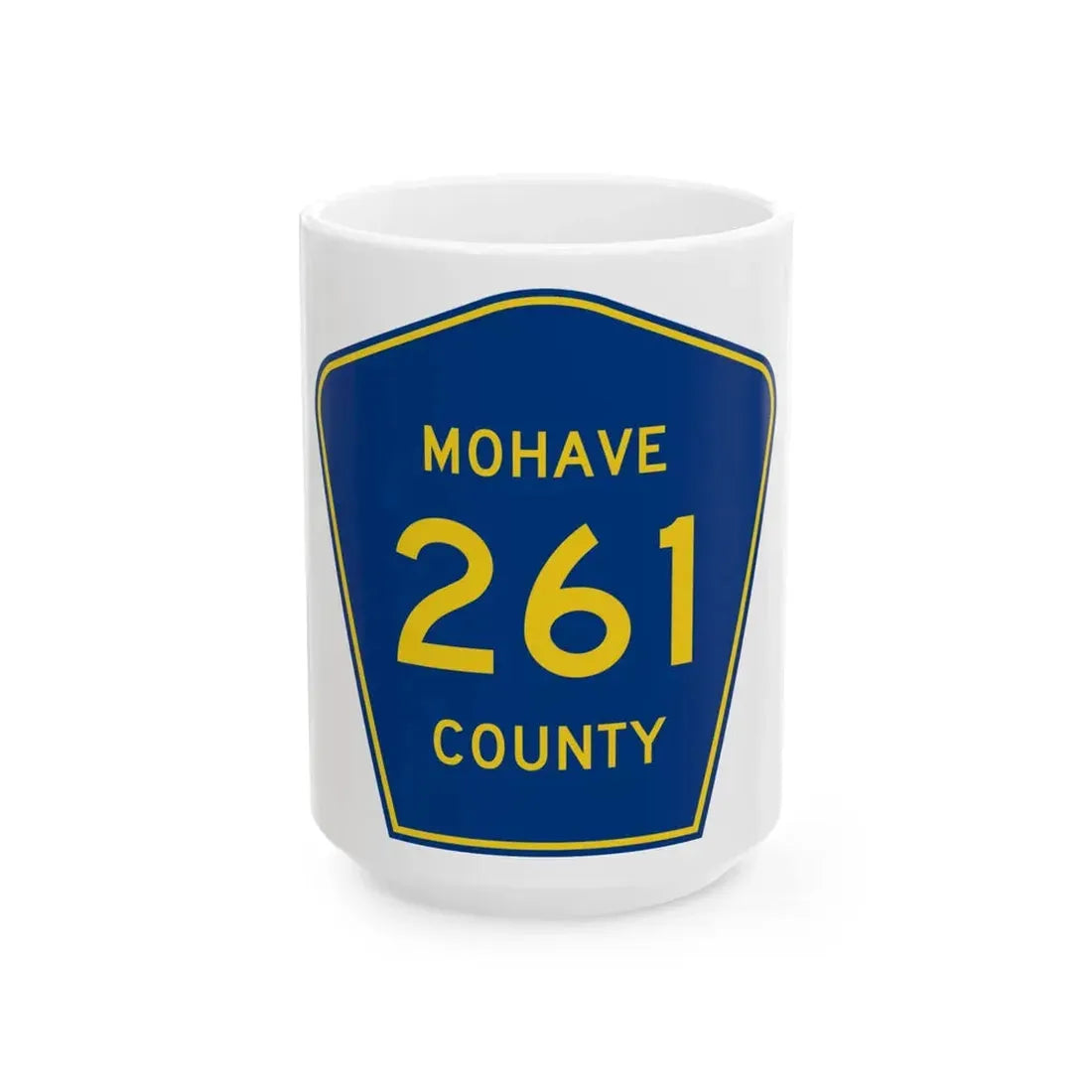 Mohave County 261 (Arizona) (Road Sign) White Coffee Mug 15oz - Go Mug Yourself