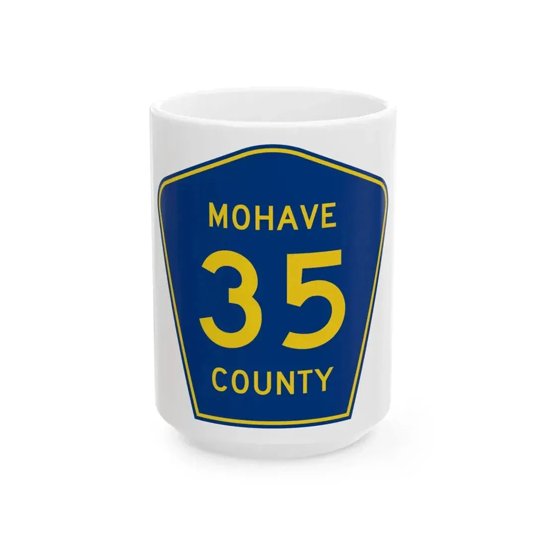 Mohave County 35 (Arizona) (Road Sign) White Coffee Mug 15oz - Go Mug Yourself