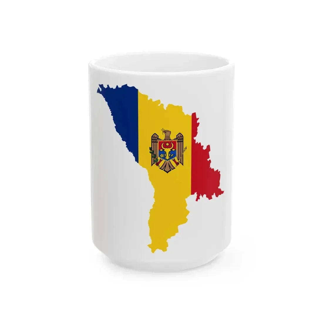 Moldova map coat (Moldova) White Coffee Mug 15oz - Go Mug Yourself