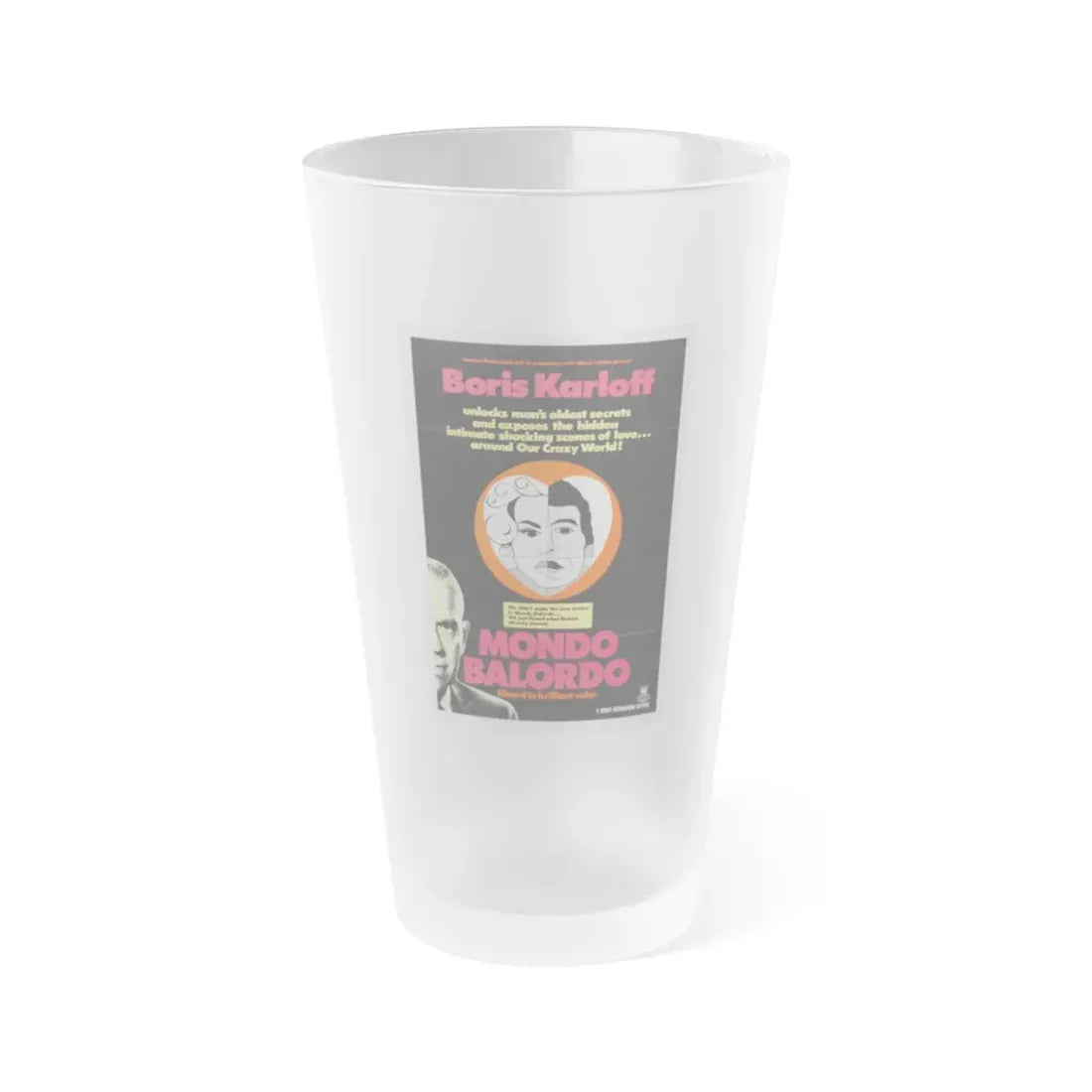 MONDO BALORDO 1964 Movie Poster - Frosted Pint Glass 16oz 16oz Frosted - Go Mug Yourself