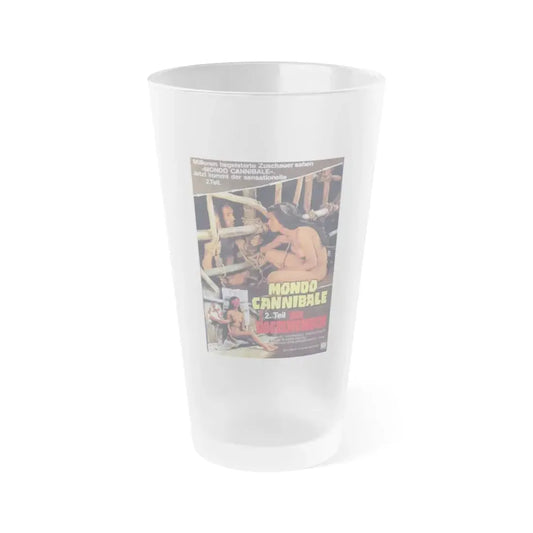MONDO CANNIBALE 2 (GERMAN) 1977 Movie Poster - Frosted Pint Glass 16oz 16oz Frosted - Go Mug Yourself