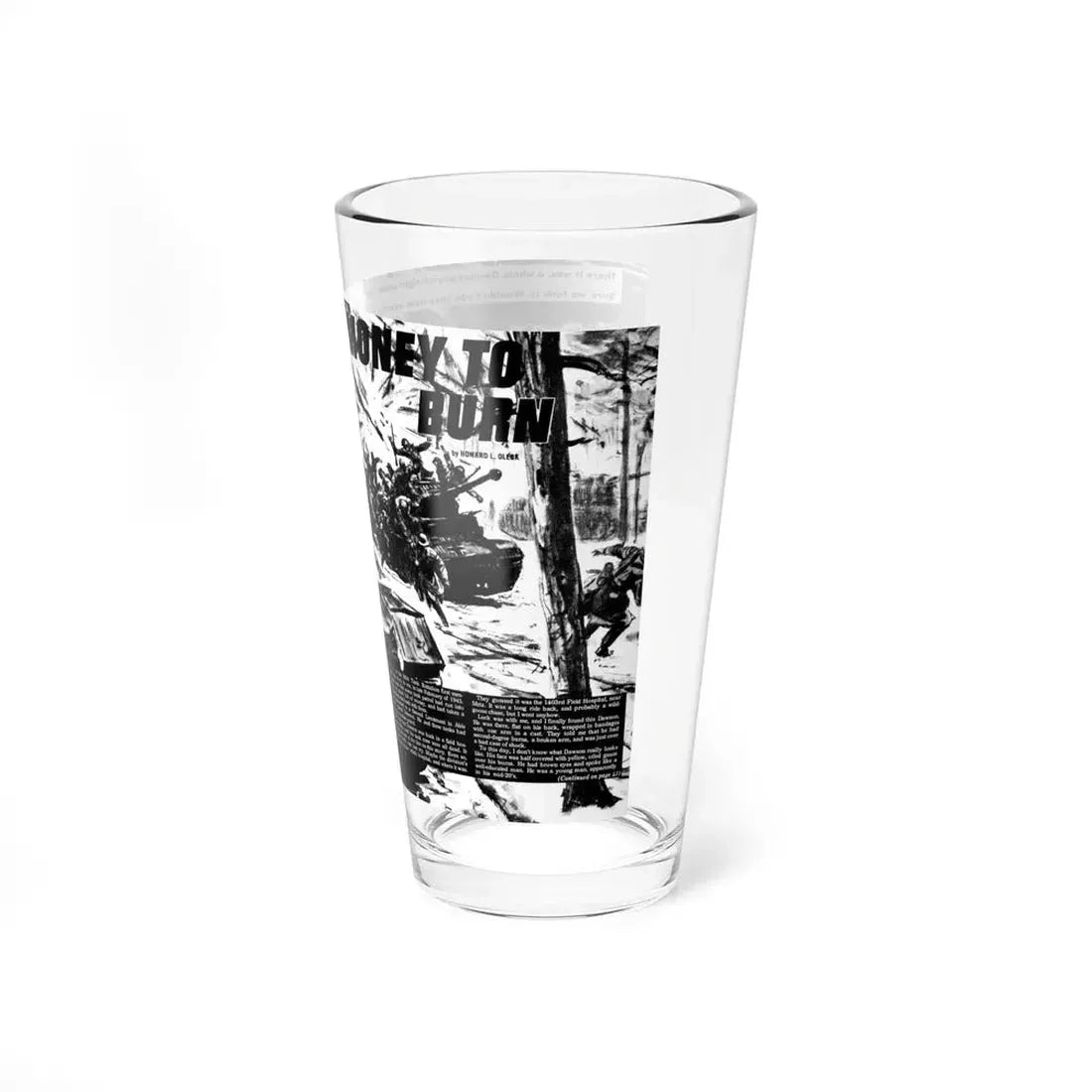 Money To Birn, Real Men magazine, February 1967 (Magazine Illustration) Pint Glass 16oz - Go Mug Yourself