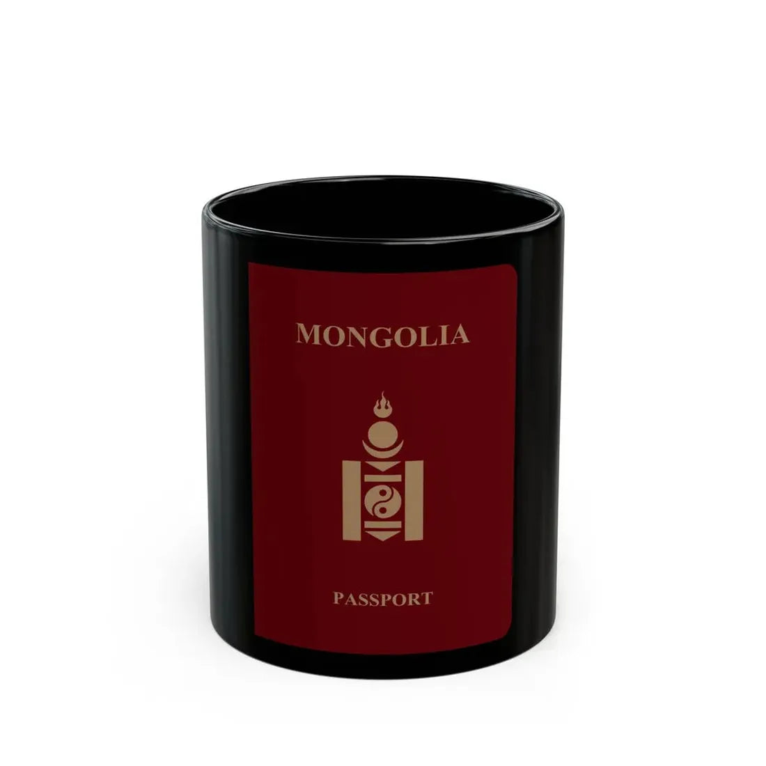 Mongolia Passport - Black Coffee Mug 11oz - Go Mug Yourself