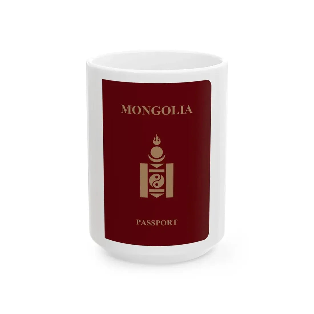Mongolia Passport - White Coffee Mug 15oz - Go Mug Yourself