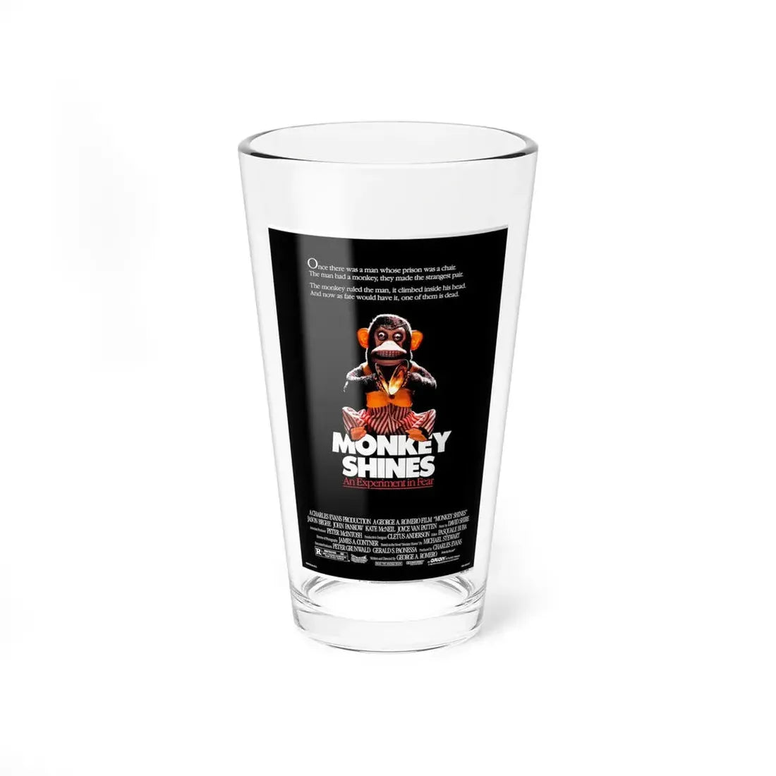 MONKEY SHINES 1988 Movie Poster - Pint Glass 16oz 16oz - Go Mug Yourself